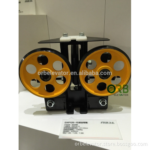 Passenger elevator roller guide shoe
